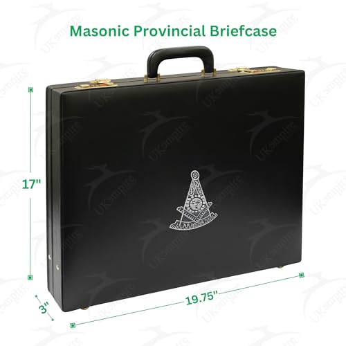 Premium Masonic Apron Provincial Briefcase Past Master Silver Emblem – Freemason Regalia Hard Case & Leather Bags2