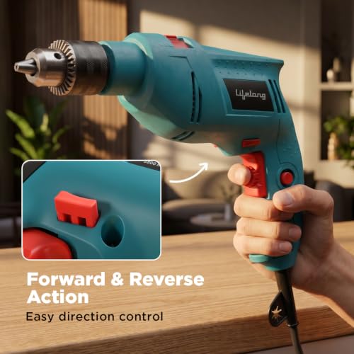 Image of Lifelong 550W Impact Hammer Drill Machine | Electric Drill Machine for Wall Drilling & Home Use | 23-Piece Tool Kit | 13mm Chuck | Variable Speed | Forward & Reverse | Full Copper Motor | Heavy Duty