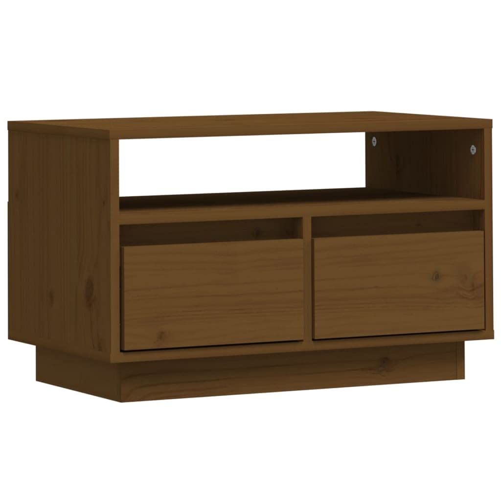 vidaXL Solid Wood Pine TV Cabinet Wooden Hifi Stereo Home Cabinet TV Stand Indoor Living Room Bedroom Furniture Entertainment Centre Honey Brown