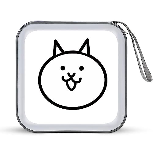 にゃんこ大戦争 メディアケース 40枚収納 BD/DVD/CDケース ディスクケース セミハード CD&DVDファイルケース ディスク収納ケース CDボックス ファスナー付 Blu-ray対応 大容量 両面収納 かわいい 持ち運び便利 取り出し易い 可愛い