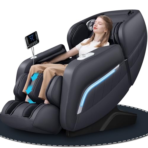 iRest A306 Massage Chair, Full Body Zero Gravity Recliner with AI Voice Control, SL Track, Bluetooth, Yoga Stretching, Foot Rollers, Airbags, Heating (Black)