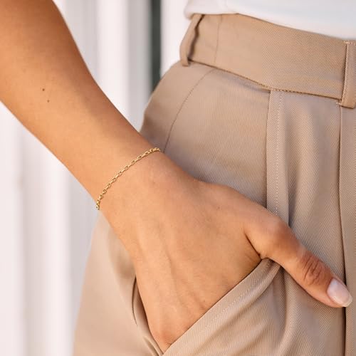 BENEIGE Gold Bracelets for Women 14k Gold Paperclip Bracelets Binding Bracelet, Adjustable Bracelets for Women Dainty Handmade Link Bracelet2