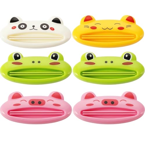 EORPAVU Presse-tubes d'aide à l'autonomie 6 pièces porte-dentifrice, presse-brosse à dents, presse-tube en plastique, presse-dentifrice, adapté au dentifrice, à la moutarde