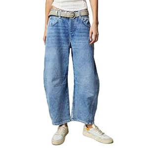 Allimy Womens Jeans Mid Rise Barrel Leg Vintage Jeans for Women Trendy 2024 Denim Pants Non Stretch