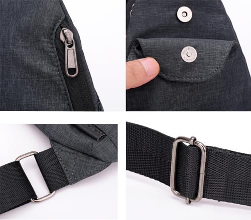 Sling Bag Anti-Thief Crossbody Bag for Men Women Lightweight Personal Pocket Chest Bag for Travel Hiking Camping 7