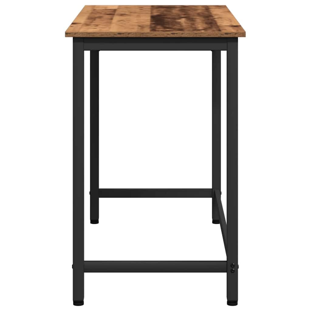 Stół ze starego drewna, 80 x 50 x 76,5 cm, wykonany z drewna i stali, z regulacją wysokości, do biura, domowego biura, gier, ze stabilnym stelażem stalowym, ergonomiczny i wszechstronny