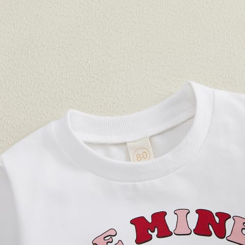 Thorn Tree Toddler Girl Valentines Day Clothes Set Bow Heart Printed Sweatshirt Solid Long Pants Winter Spring Outfits3