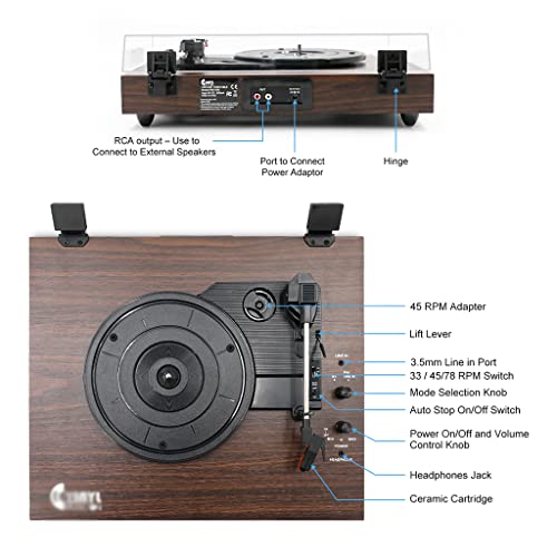 Chaine HiFi Platine Vinyle, Tourne Disque Vinyle Platines Vinyles Construction Bois VéRitable Haut-Parleur sans Fil… - Les Beatles, Paul McCartney, John Lennon, RIngo Starr, George Harrison Chaine HiFi Platine Vinyle, Tourne Disque Vinyle Platines Vinyles Construction Bois VéRitable Haut-Parleur sans Fil… – Image 6