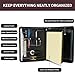 Geslun Vegan Leather Portfolio with Front Pocket for Men and Women, 8.5 x 11 Legal Pad Notepad Holder, Zippered Business Organizer, Professional Executive Letter Notebook Folder for Work, Black