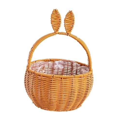 Storage Basket For Easter Eggs Candy Easter Decoration Adorable Versatile 7x11 Inch For Easter Parties(Plastic)