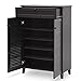Baxton Studio Harding Shoe-Storage Cabinet, Espresso