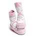 Mocc Ons Clever Little Moccasin Style Slipper Socks for Kids - Pink Ballerina, 12-18 Months