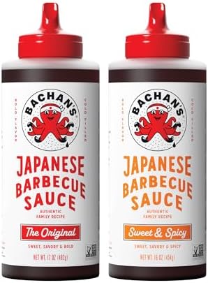 Bachan's Japanese Barbecue Sauce 2 Pack - 1 Original, 1 Sweet & Spicy - BBQ Sauce for Wings, Chicken, Beef, Pork, Seafood, Noodles, and More. Non GMO, No Preservatives, Vegan, BPA free