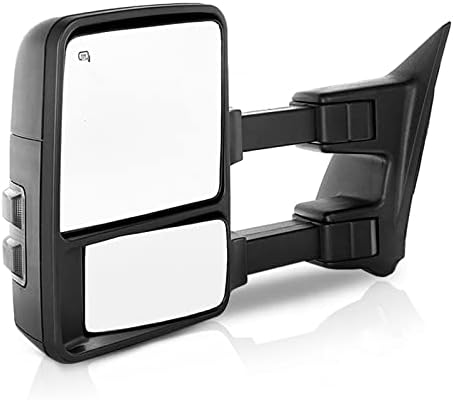 ECCPP Towing Mirror, Left Driver Side Exterior Automotive Mirror with Power Heated Turn Signal Convex Glass Manual Folding Telescoping fit for Ford for F250 for F350 for F450 for F550 Super Duty