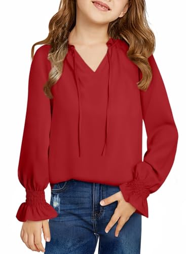 Image of DOKOTOO KIDS Girls Dress Shirt Long Sleeve Blouse Fall Tops Size 7-15 Years