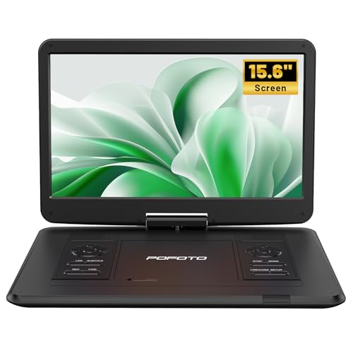 Lecteur DVD portable 17,6" grand écran HD 15,6" avec batterie rechargeable 6h