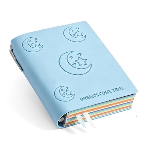 DreamDove A6 Unlined Blank Journal Notebook 400 Pages With Pen Holder 100gsm Thick Color Pages Soft Leather Sketchbook For Drawing Writing Sketch 3.9 inx 5.5in