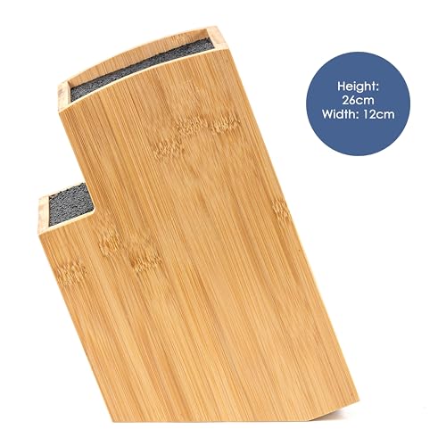 Ceppo portacoltelli senza coltello in legno (marrone bambù, quadrato obliquo) - immagine 4