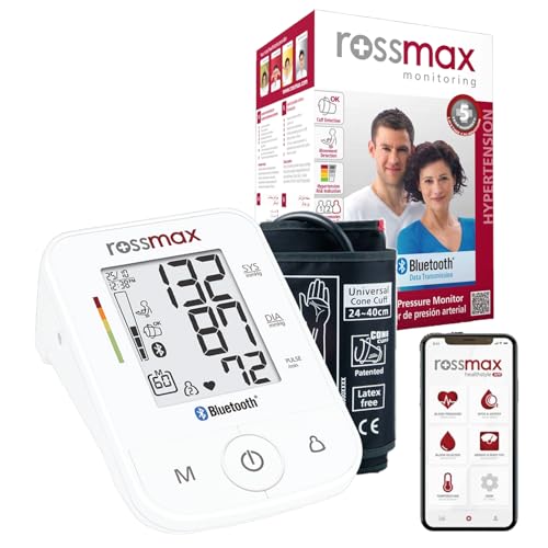 ROSSMAX X3 BT – Blutdruckmessgerät oberarm bluetooth - Automatisches und klinisch validiertes - Blood Pressure Monitor mit Grosse LCD-Anzeige - Unregelmäßige Herzschläge erkennen - Bewegungserkennung