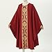 COSDREAMER Mens Womens Church Priest Celebrant Chasuble Catholic Father Mass Vestments Robe (Red)