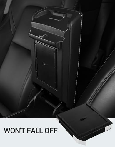 Motrobe 3PCS Tesla Model Y Model 3 Center Console Organizer Tray [Anti-Rattle Flocked] Armrest Hidden Storage Box Model Y 2021-2024 Model 3 2021-2023 Accessories [Not Fit 2024 Model 3 Highland] - Thumbnail 7