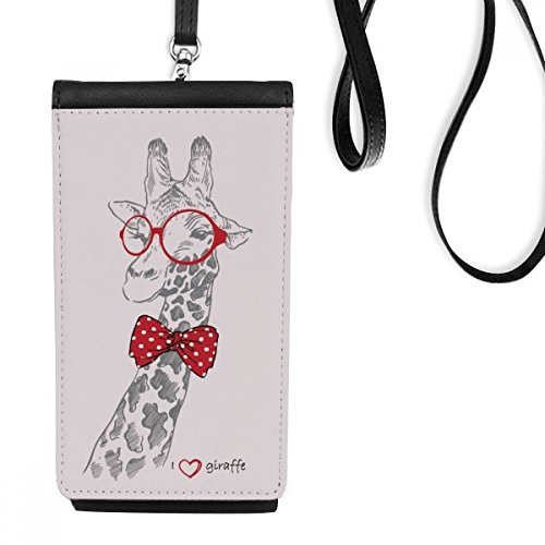 Porte-monnaie suspendu girafe antichoc en cuir synthétique durable