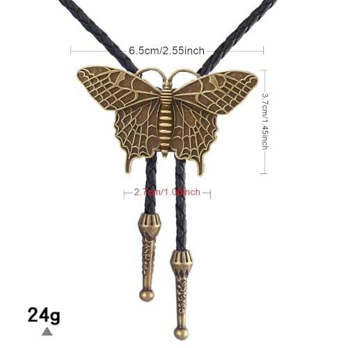 Image of Joxevyia Bolo Tie for Men Vintage Cow Skull Leather Rope Western Cowboy Necktie Vintage Bola Tie Gift for Him
