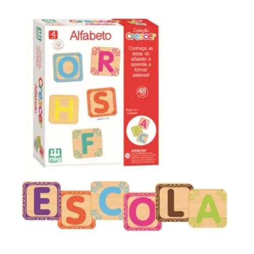 Jogo Alfabeto em Madeira Crescer para Crianças, Nig Brinquedos