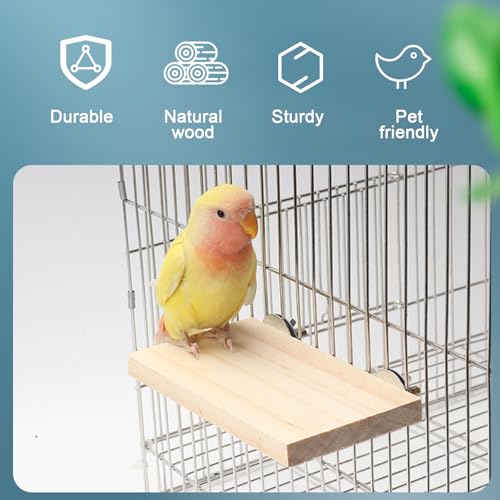Sitzbrett Wellensittich, Vogelplattform, Holz Plattform für Haustiere, Papagei Plattform, Haustierkletterplattform, Hamster Plattfor, Vögel Vogelkäfig Zubehör, Wllensittich Spielzeug, 4Pcs