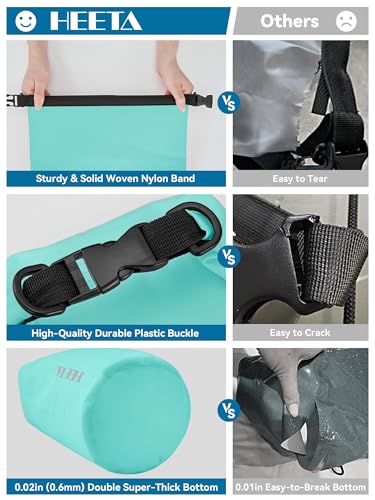 Image of HEETA Waterproof Dry Bag for Women Men, 5L /10L /20L /30L /40L Roll Top Lightweight Dry Storage Bag Backpack with Emergency Whistle for Travel, Kayaking, Boating, Camping, Beach, Cruise Ship Essentials