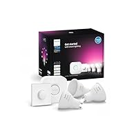 Philips Hue White and Color Ambiance Starter Kit, 3 Faretti Smart, con Bluetooth, Dimmerabili...