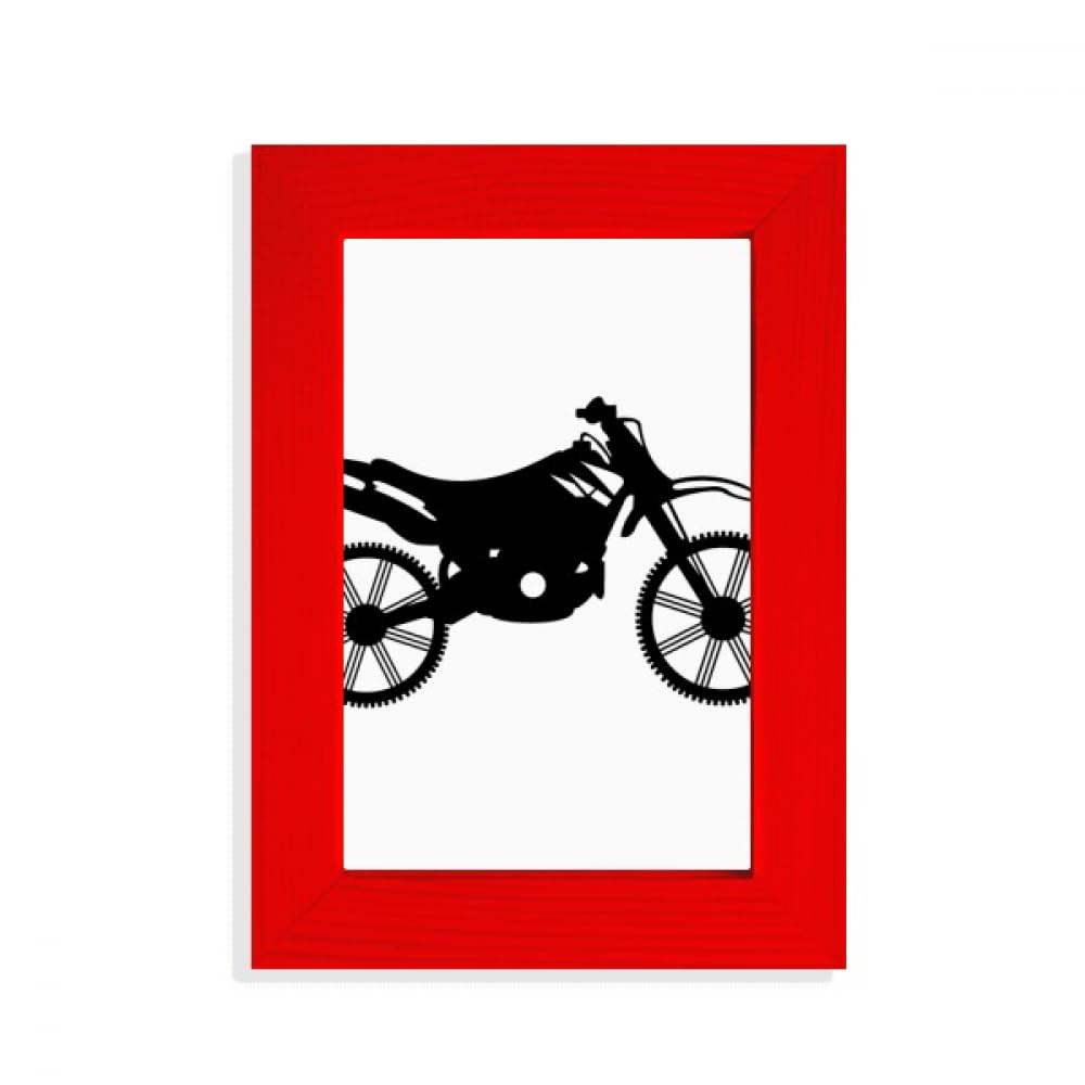 Moto mécanique : cadre photo rouge pour décoration industrielle de salon