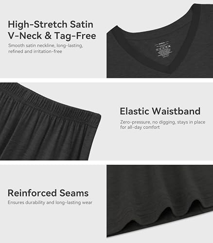 Image of WiWi Viscose from Bamboo Pajamas Set for Women Super Soft Short Sleeve Cooling Summer Plus Size Pjs Sets Sleepwear S-4X