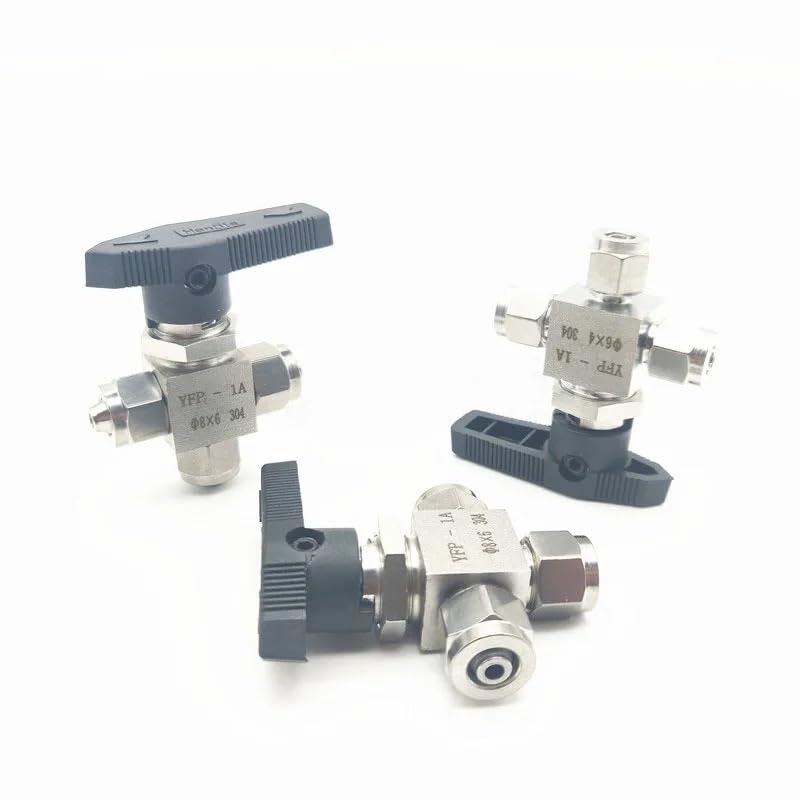 Válvula de Bola de 3 vías con Rosca rápida de Acero Inoxidable 304, 1 Unidad, Tubo de 16 x 12, válvula de Tres vías conmutada Tipo L.