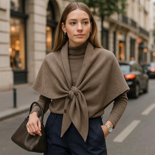 Pashmina Shawl Wraps for Women, 2025 Knitted Shawls and Wraps Cardigan Cape, Wool Cashmere Shoulder Top Sweater Shawl Scarf4