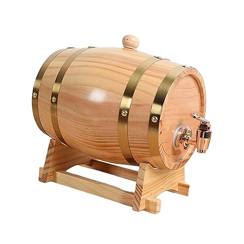YWJLQH Barril de Roble Incluye Soporte Dispensador con Grifo Recipiente de Almacenamiento para Vino Cerveza Y Whisky Hecho de Madera Duradera Adecuado para B, 3L, Individual
