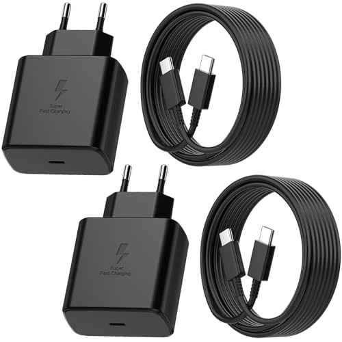 ELEHILS 2 Pack 45W USB C cordon chargeur de rapide Compatible avec Samsung Galaxy S24 Ultra/S24/S23 Ultra /S22 /S21 /S20/Note 10/20, Galaxy Tab S8, chargeur...