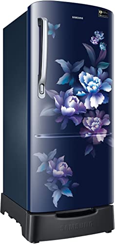Image of Samsung 183 L, 4 Star, Digital Inverter, Direct-Cool Single Door Refrigerator (RR20C2824HV /NL, Himalaya poppy Blue, Base Stand Drawer)