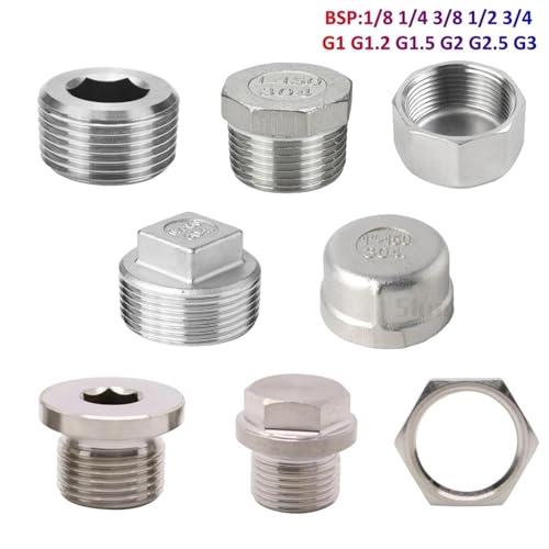 Accesorios de tubería de acero inoxidable 304 tipo tapón macho de 3/8 BSP avellanado 4
