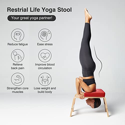 Desire Life Yoga Headstand Bench - standaard yoga-stoel voor familie, gym - hout en PU-pads - verlicht vermoeidheid en bj tot lichaam - Image 5