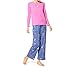HUE Women's Yoga Fox Banded Knit Pajama Set 3-Piece