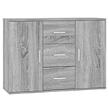 Couleur : sonoma gris Tomostar Buffet Cuisine, Buffet Bas Meuble de Rangement Salon Sonoma Gris 91x29,5x65 cm Bois d\'ingénierie