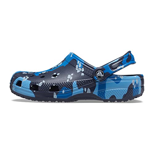 Sandália Classic Printed Camo, Crocs, Adulto Unissex, Navy/Multi, 44