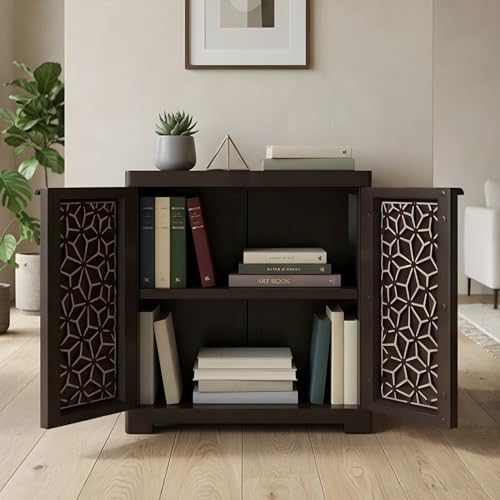 Image of Nilkamal Freedom Star Small (FMSSTAR) 2 Shelves Plastic Bookshelf with 3-Year Warranty| Multipurpose Storage Cabinet & Book Rack for Home |Durable, Easy-Clean |Book Organiser | Weather Brown & Biscuit