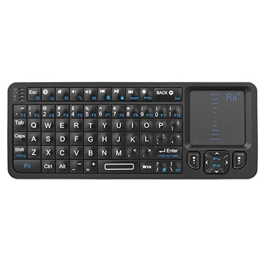 Rii K06 Mini Bluetooth Keyboard,Backlit Wireless Keyboard with IR Learning, Portable Lightweight with Touchpad Compatible with Android TV Box/Mac/Windows/HTPC (Bluetooth Version Only)