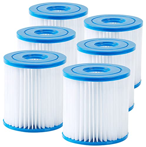 High-Efficiency Type I Pool Filter Cartridge for Summer Waves 300/330 gal. Filter Pump, Long-Use Small Pool Filter, 6 Pack