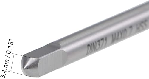 Vista 26 de uxcell Grifo roscado de punta espiral M5 x 0.8, tolerancia H2 de acero de alta velocidad recubierto TICN, vástago redondo con extremo cuadrado