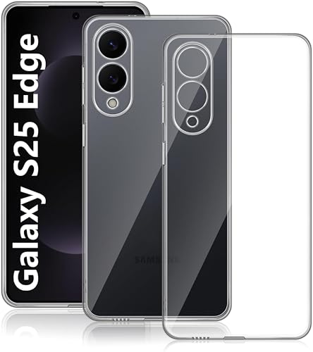 Image of Slim Matte Finish Soft TPU Flexible Bumper Case Cover Compatible with Samsung Galaxy S25 Edge 5G (2025) (TPU Clear Transparent)