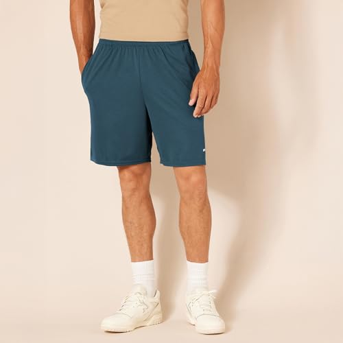 Image of Amazon Essentials Men's Athletic Basketball Gym Shorts, Breathable Moisture Wicking Performance Tech Loose-Fit Training Shorts with Elastic Waist, Pack of 2
