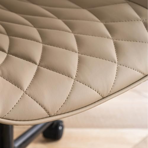 YOUNIKE Khaki Office Desk Chair, Swivel Adjustable Height Home Office Chairs, Small Armless Rolling Computer Chair, Modern Task Work Chair with Upholstered Back by YOUNIKE - Image 6